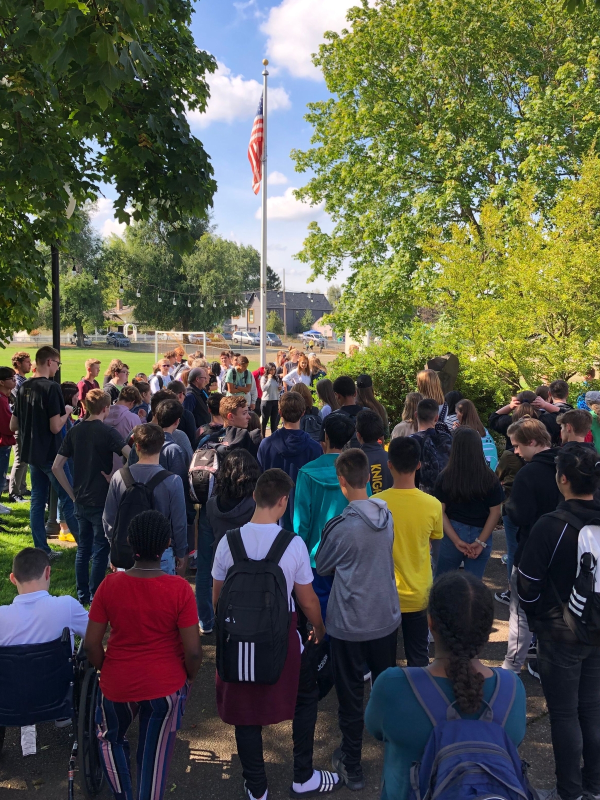 Prayer at the Flagpole